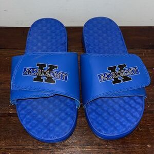 RARE Blue Coach K Academy Basketball Slides Flip Flops. Sandals shoes sz 9